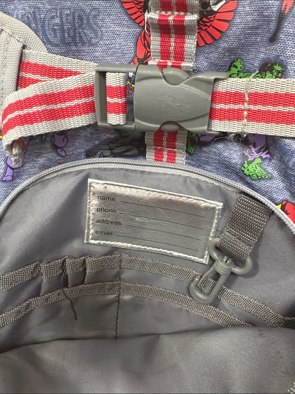 Pottery Barn Kids Avengers-Themed Blue Backpack with Character Graphics